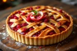 Easy bakewell tart with rhubarb recipe