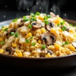 How to Make Creamy Butter Garlic Mushroom with Corn Fried Rice at Home